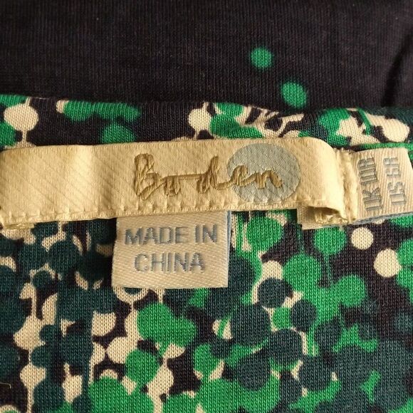 BODEN Dress, 6, Rita Sheath, Ruched Bust, Blue/Green Abstract leaves, Tencel - Picture 10 of 13